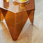 Table d'appoint hexagonale contemporaine en acrylique pour salon