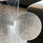 Table d'appoint hexagonale contemporaine en acrylique pour salon