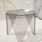 Table d'appoint hexagonale contemporaine en acrylique pour salon
