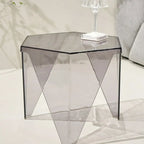 Table d'appoint hexagonale contemporaine en acrylique pour salon