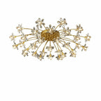 Plafonnier semi-encastré moderne à motif floral en cristal doré