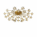 Plafonnier semi-encastré moderne à motif floral en cristal doré