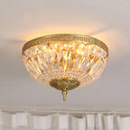 Plafonnier tambour en laiton et cristal de style classique européen