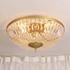 Plafonnier tambour en laiton et cristal de style classique européen