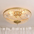 Plafonnier tambour en laiton et cristal de style classique européen