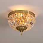 Plafonnier tambour en laiton et cristal de style classique européen