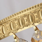 Plafonnier tambour en laiton et cristal de style classique européen