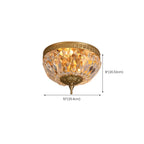 Plafonnier tambour en laiton et cristal de style classique européen