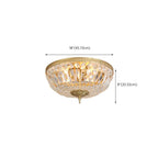 Plafonnier tambour en laiton et cristal de style classique européen
