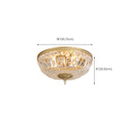 Plafonnier tambour en laiton et cristal de style classique européen
