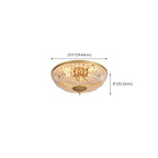 Plafonnier tambour en laiton et cristal de style classique européen