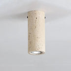 Plafonnier cylindrique moderne couleur pierre beige pour couloir
