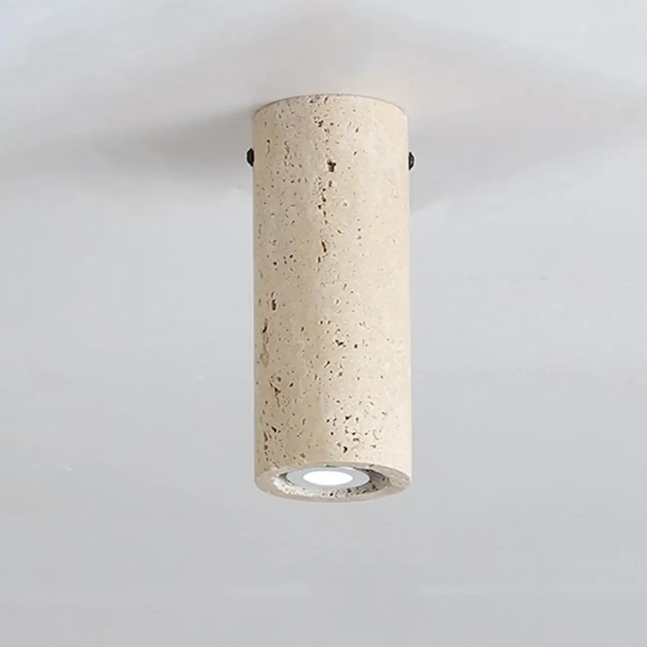 Plafonnier cylindrique moderne couleur pierre beige pour couloir