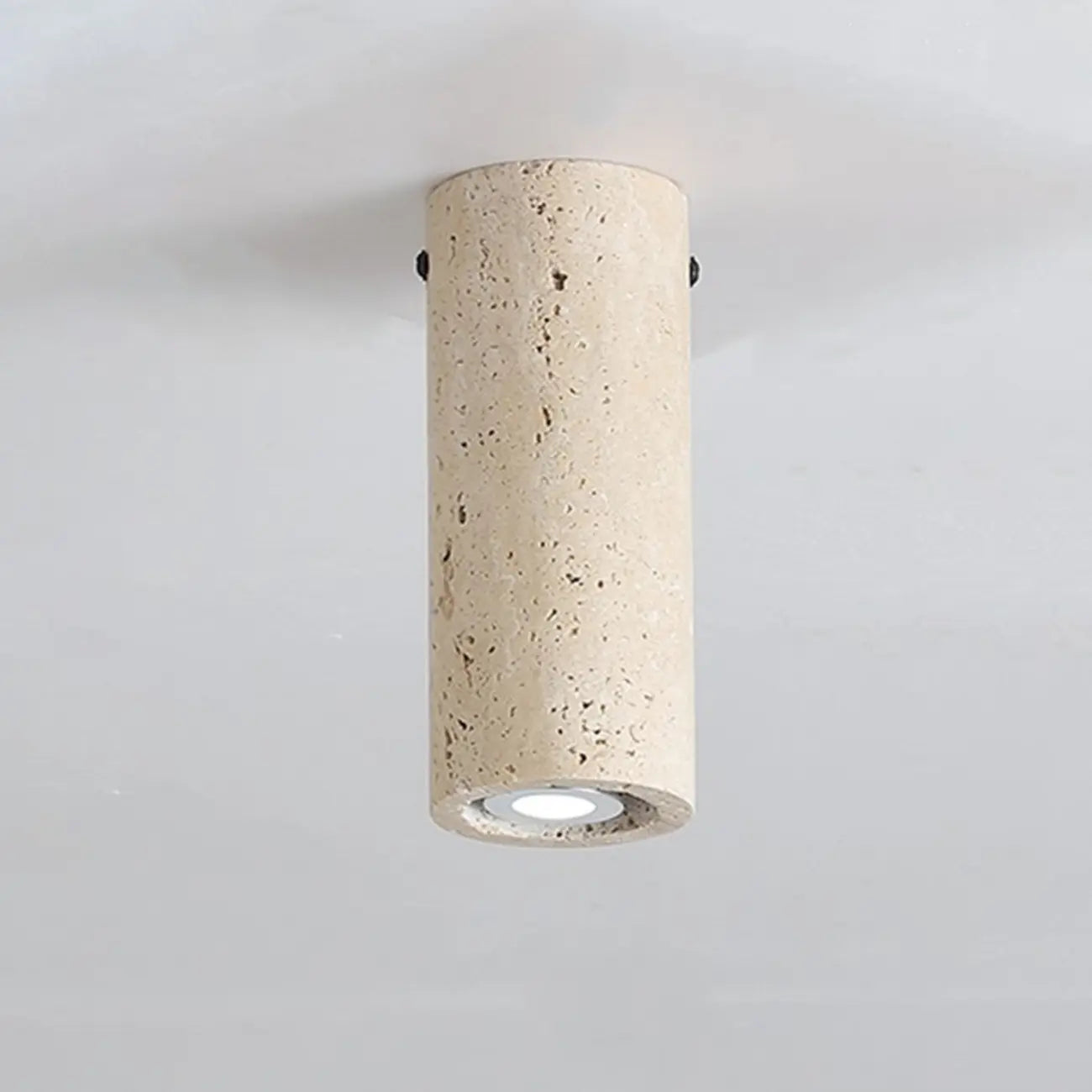 Plafonnier cylindrique moderne couleur pierre beige pour couloir