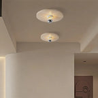 Plafonnier cylindrique moderne couleur pierre beige pour couloir