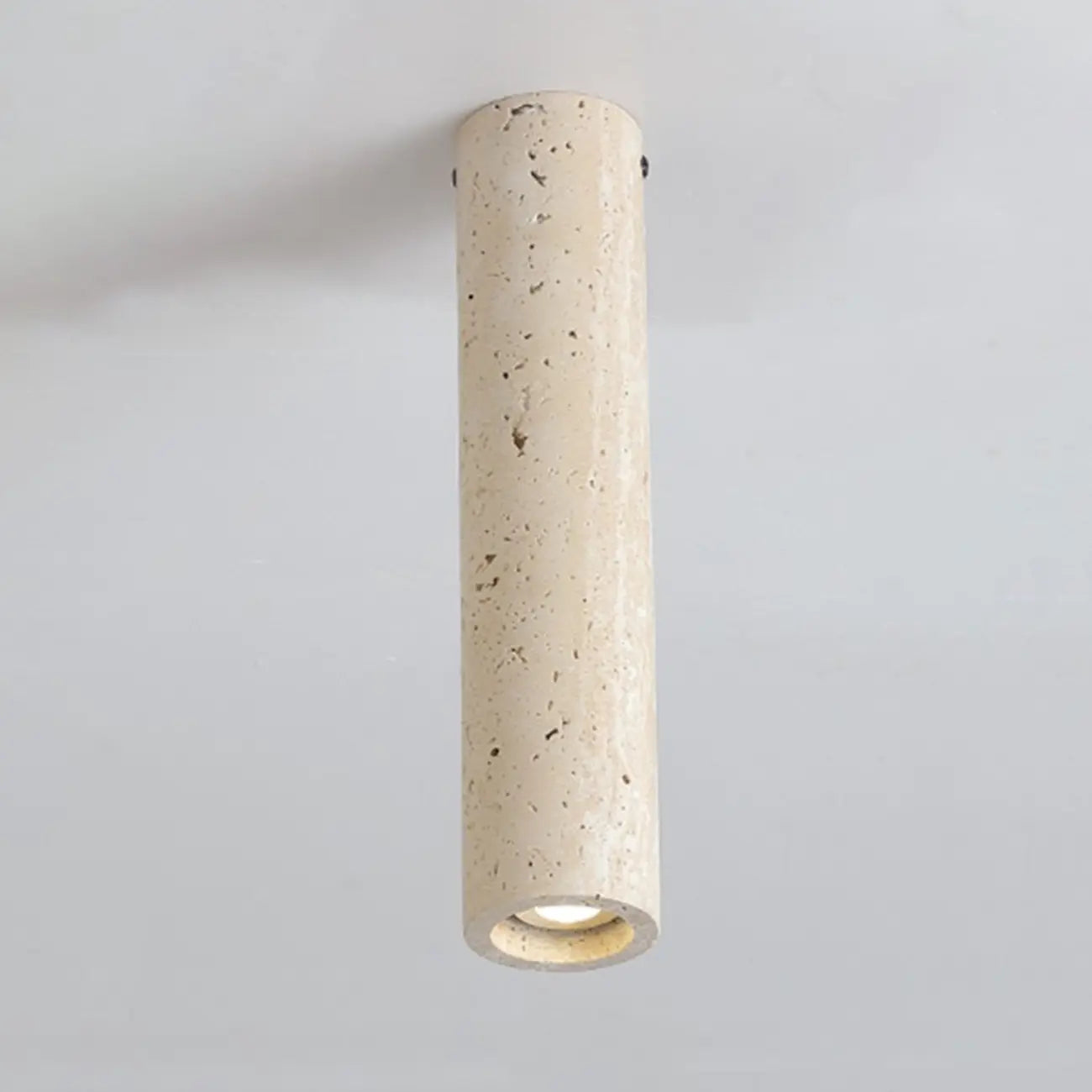 Plafonnier cylindrique moderne couleur pierre beige pour couloir
