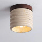 Plafonnier cylindrique moderne couleur pierre beige pour couloir