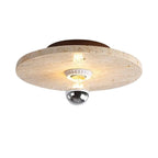 Plafonnier cylindrique moderne couleur pierre beige pour couloir