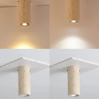 Plafonnier cylindrique moderne couleur pierre beige pour couloir