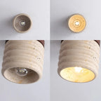 Plafonnier cylindrique moderne couleur pierre beige pour couloir