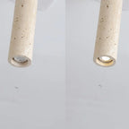 Plafonnier cylindrique moderne couleur pierre beige pour couloir