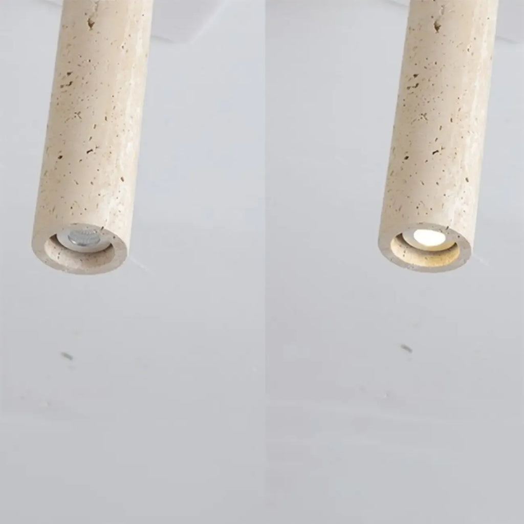 Plafonnier cylindrique moderne couleur pierre beige pour couloir