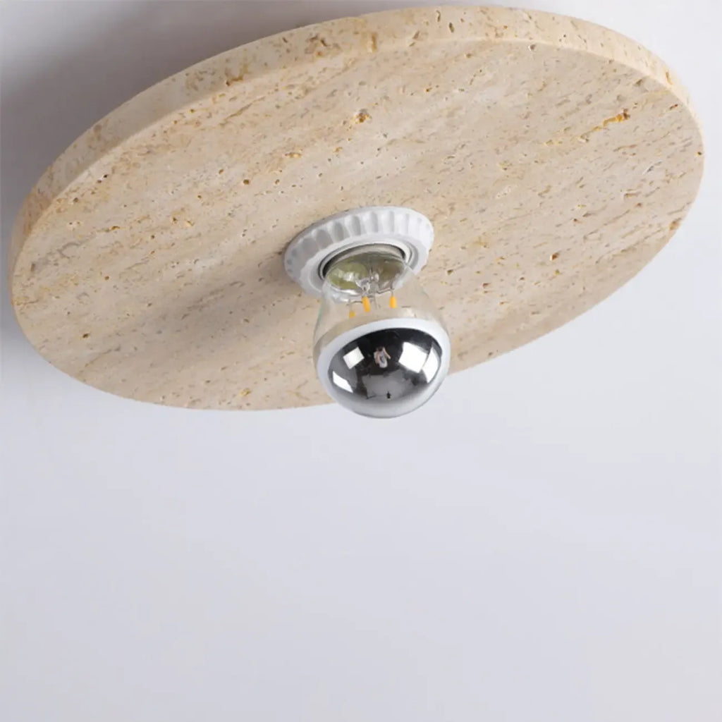 Plafonnier cylindrique moderne couleur pierre beige pour couloir