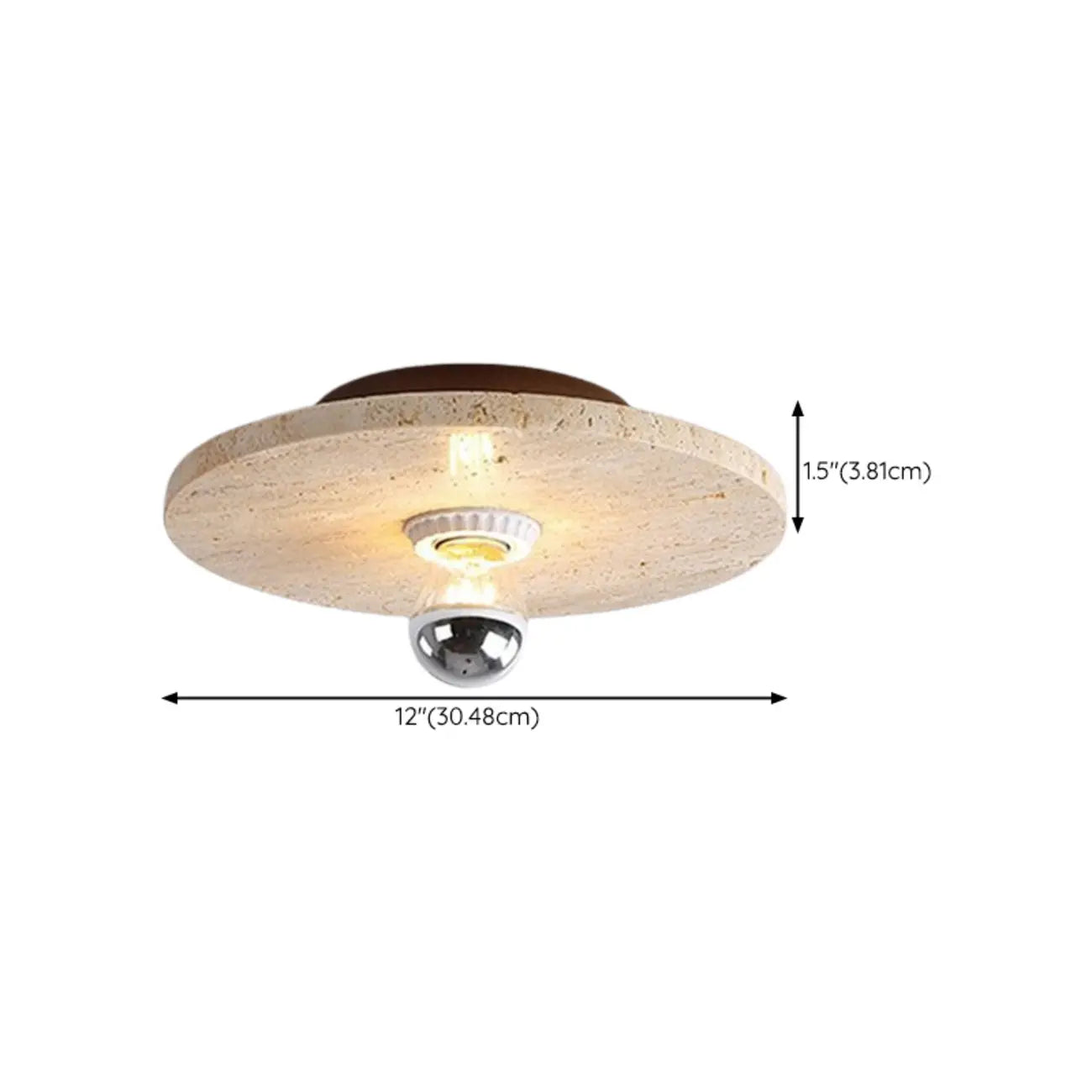 Plafonnier cylindrique moderne couleur pierre beige pour couloir