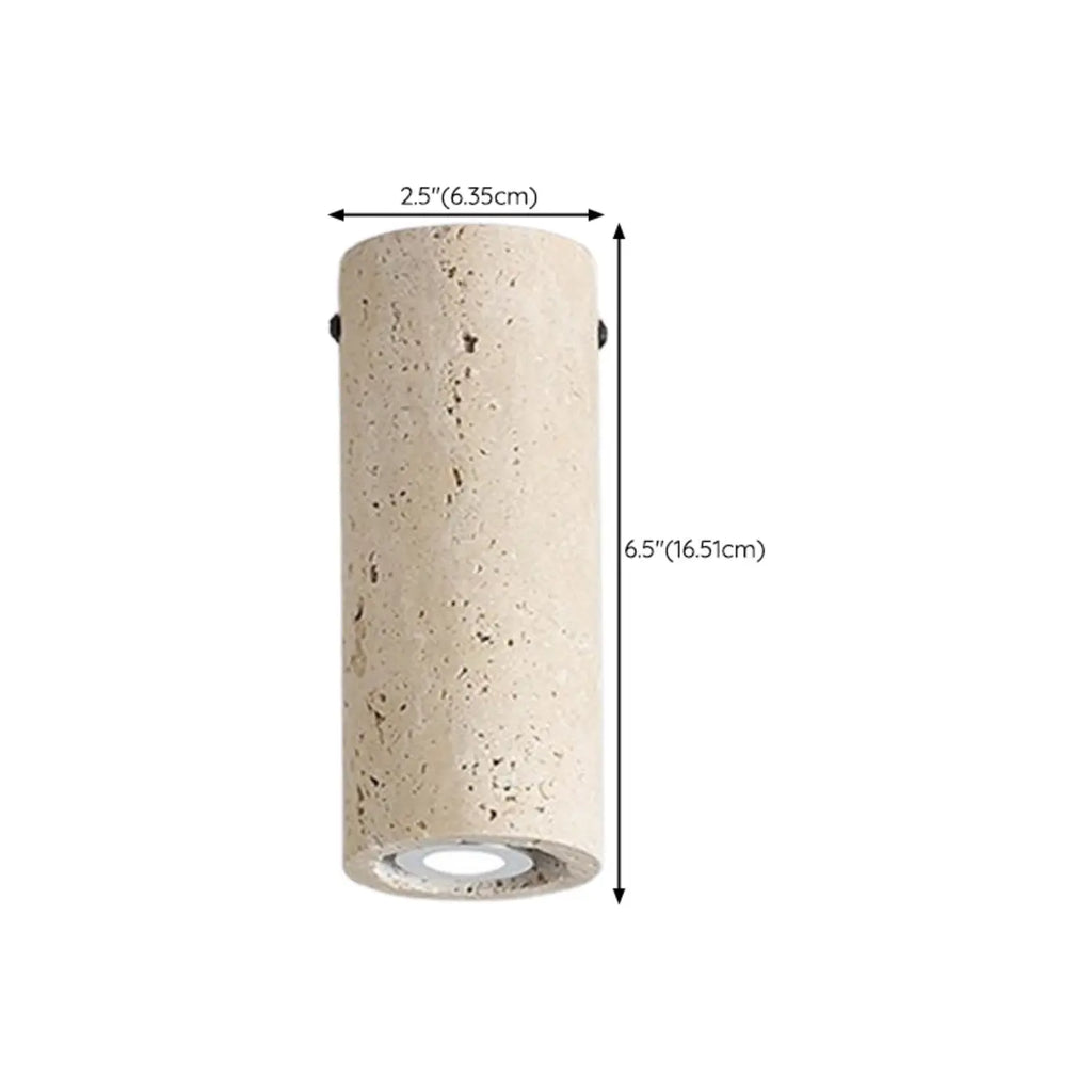 Plafonnier cylindrique moderne couleur pierre beige pour couloir
