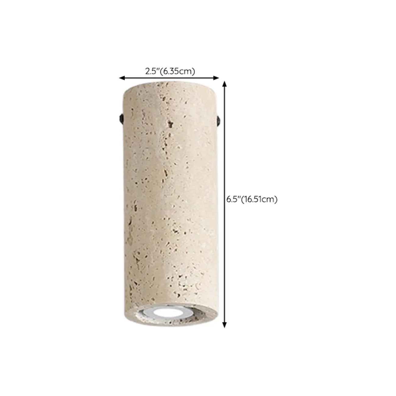 Plafonnier cylindrique moderne couleur pierre beige pour couloir