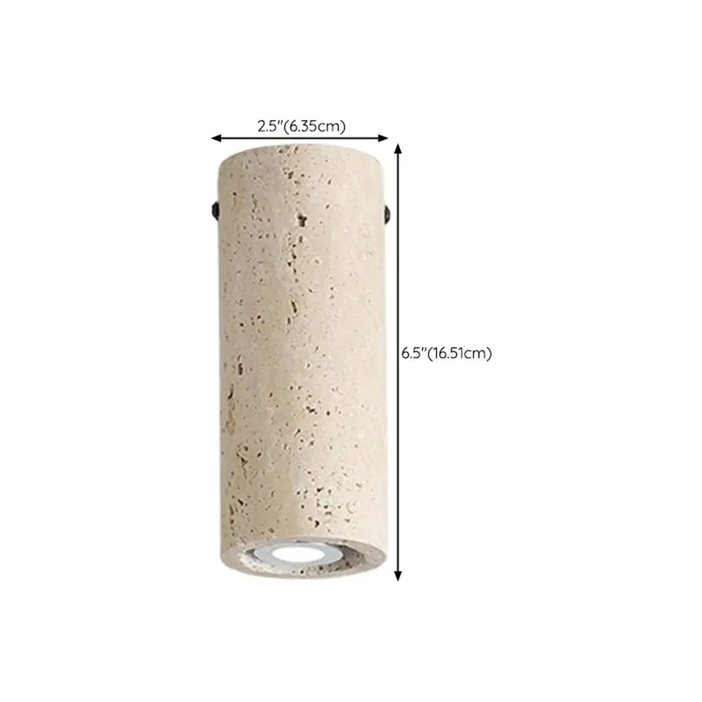 Plafonnier cylindrique moderne couleur pierre beige pour couloir