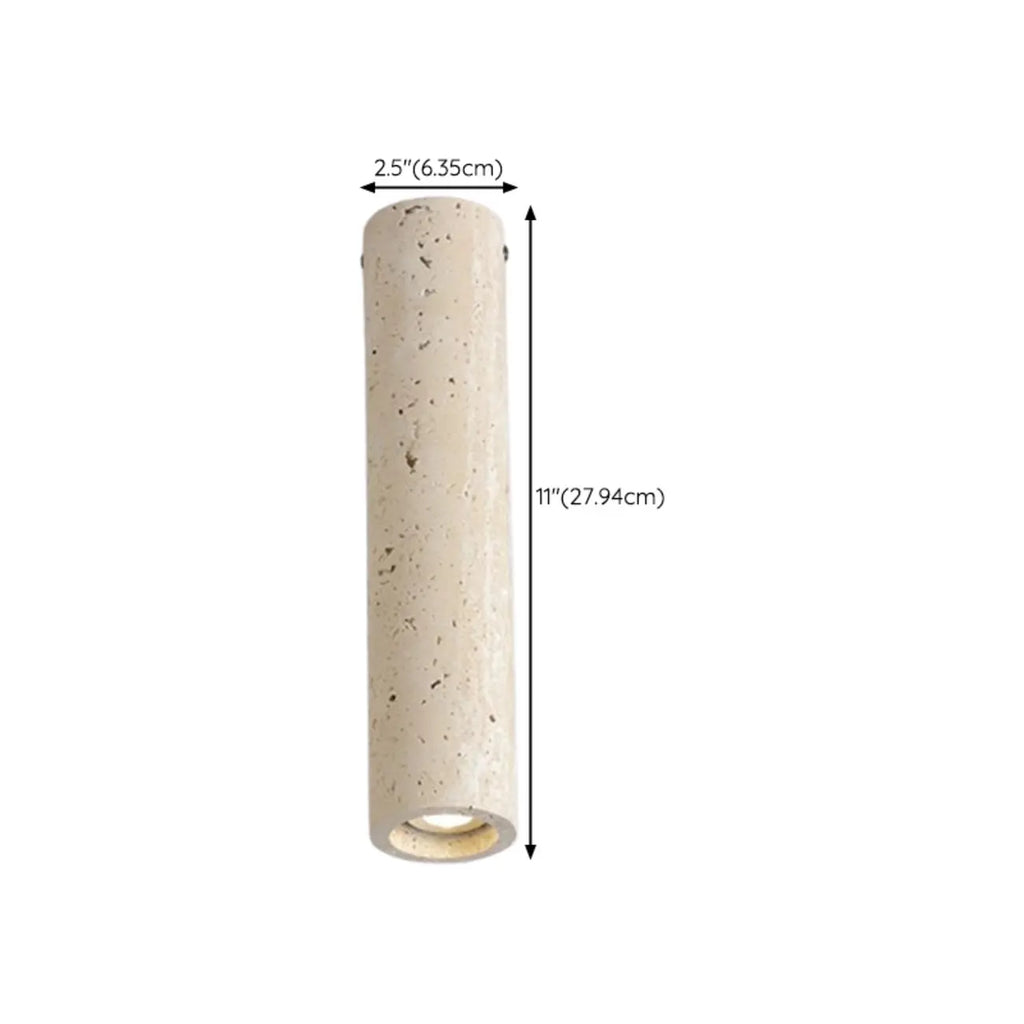 Plafonnier cylindrique moderne couleur pierre beige pour couloir