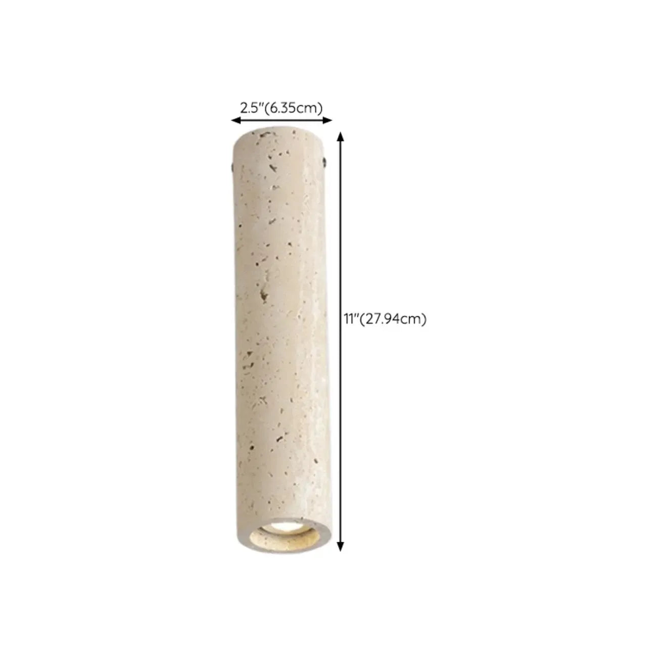 Plafonnier cylindrique moderne couleur pierre beige pour couloir