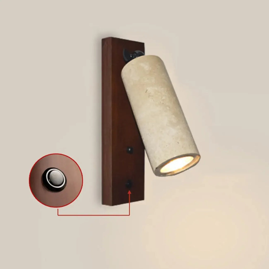 Applique murale minimaliste géométrique en pierre beige réglable