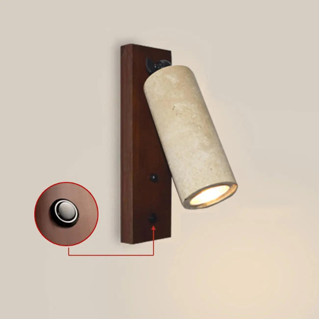 Applique murale minimaliste géométrique en pierre beige réglable