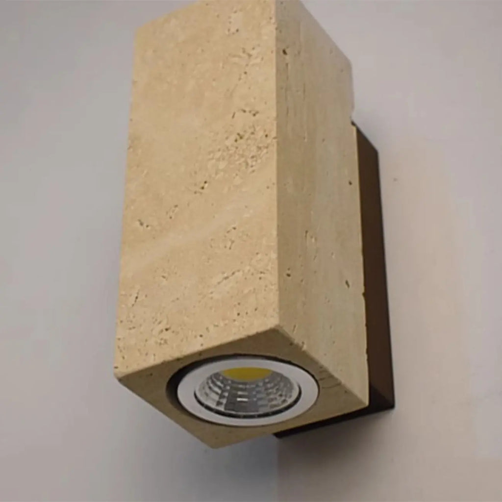 Applique murale minimaliste géométrique en pierre beige réglable
