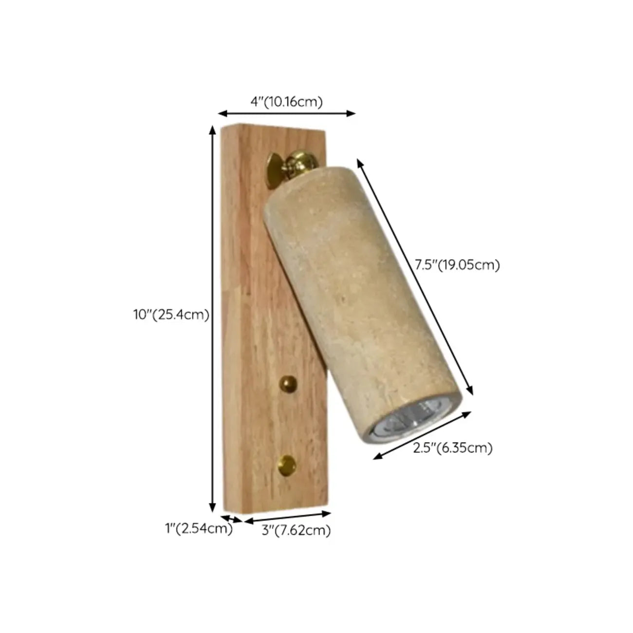 Applique murale minimaliste géométrique en pierre beige réglable