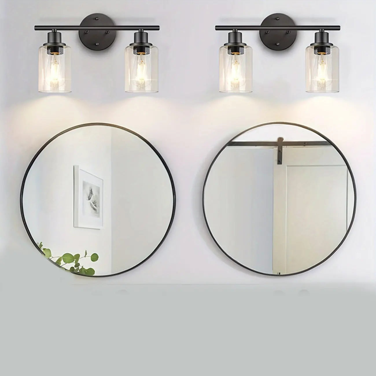 Applique murale industrielle en métal avec abat-jour en verre pour chambre à coucher