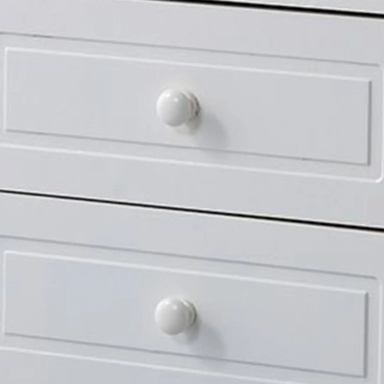 Table de chevet classique en bois blanc sculpté à 2 tiroirs