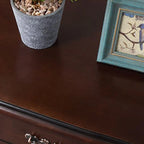 Table de chevet classique en bois blanc sculpté à 2 tiroirs