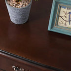 Table de chevet classique en bois blanc sculpté à 2 tiroirs