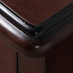 Table de chevet classique en bois blanc sculpté à 2 tiroirs