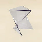 Table d'appoint triangulaire en acrylique pour salon avec base torsadée