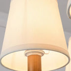 Lampadario Nero a Sospensione con Paralume in Tessuto Stile Country Americano