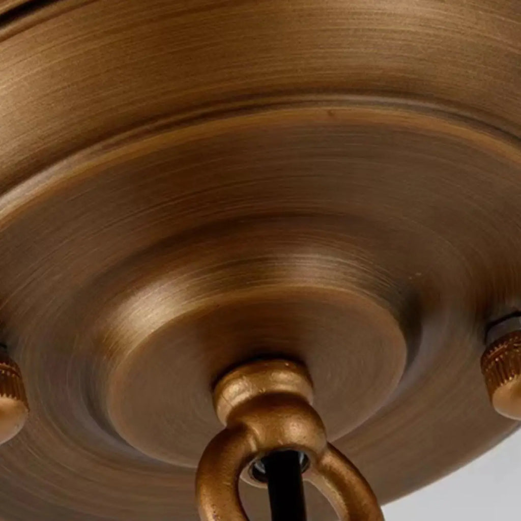 Lampadario Nero a Sospensione con Paralume in Tessuto Stile Country Americano