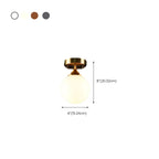 Plafonnier semi-encastré circulaire en laiton et verre à 1 lumière