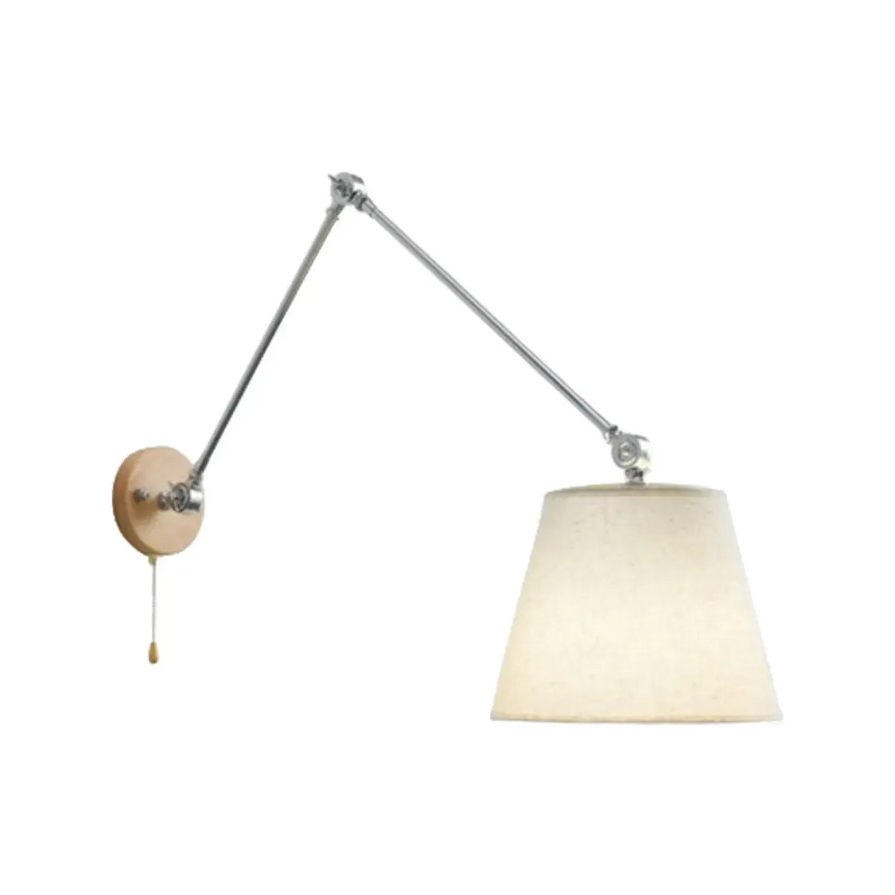 Applique murale cylindrique beige à bras articulé pour espace d'apprentissage