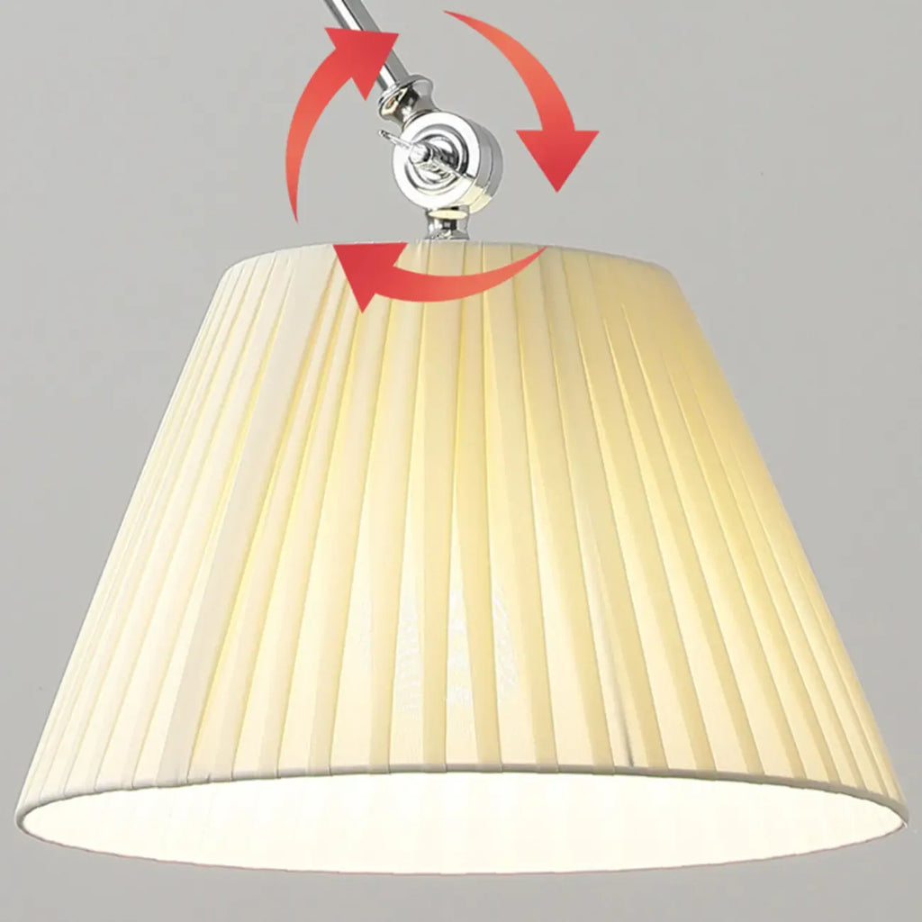Applique murale cylindrique beige à bras articulé pour espace d'apprentissage