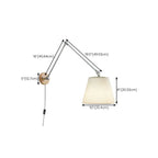 Applique murale cylindrique beige à bras articulé pour espace d'apprentissage
