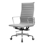 Fauteuil de bureau pivotant à dossier haut réglable en cuir beige